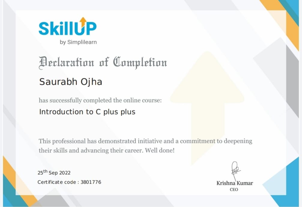 C++ Programming Certificate